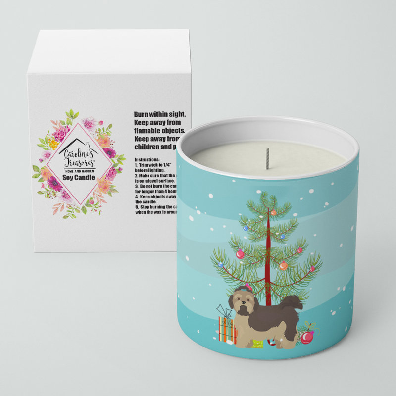 Pine / Christmas Tree Scented Jar Candle with Ceramic Holder