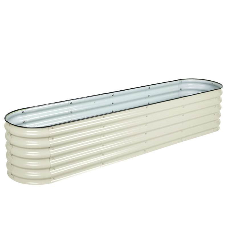 Anesa Modular Metal Raised Garden Bed, Beige, 17" H x 89" W x 17.7" D