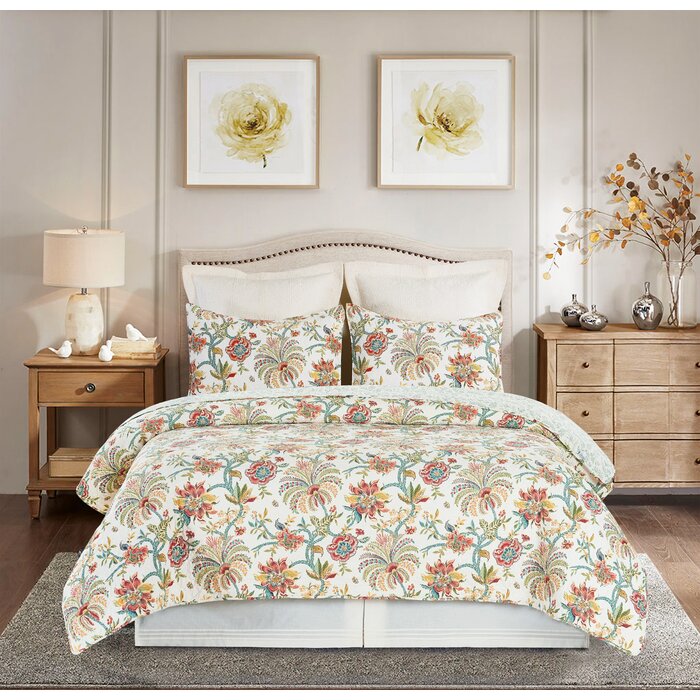 Lark Manor Shehata Cotton Floral Quilt Set & Reviews | Wayfair