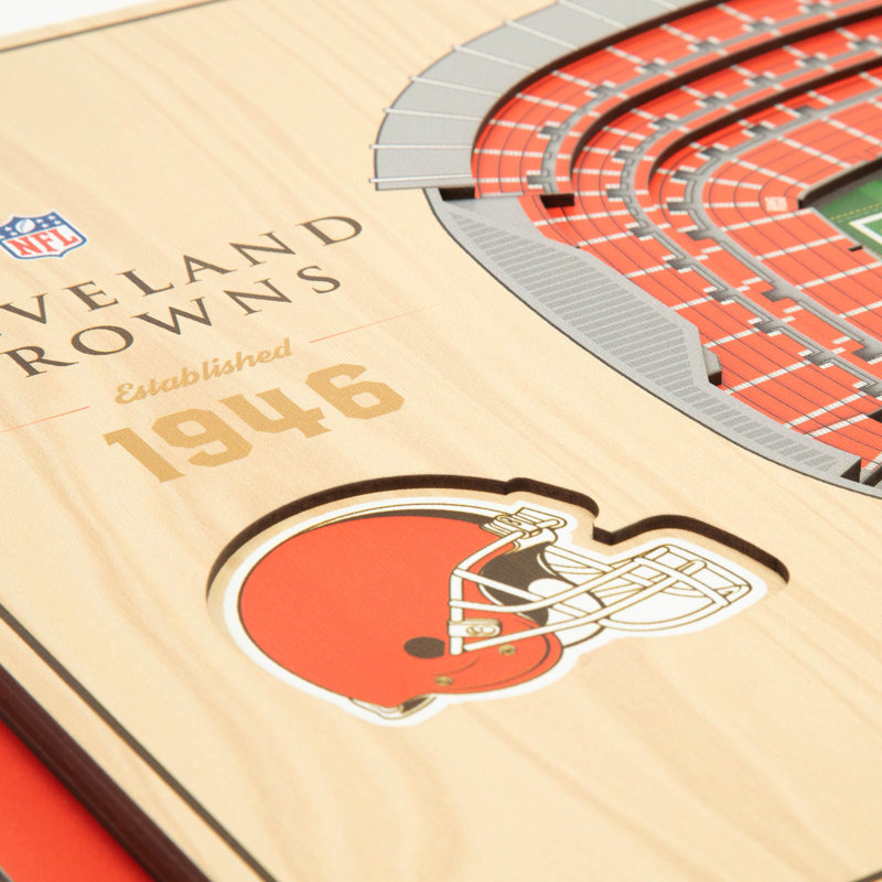Art mural NFL 5 couches Stadiumview, Browns de Cleveland, Bleu sarcelle