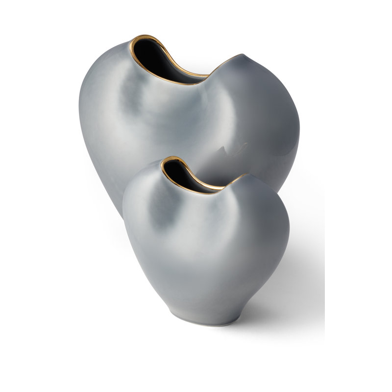 Paola Handmade Ceramic Table Vase, 6" H x 6.5" W x 3.5" D