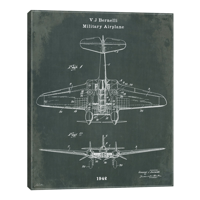 "Avion militaire" par Tina Carison, impression sur toile tendue, H 48 po x l 36 po x P 1,5 po