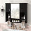 Armoire murale de salle de bain améliorée au-dessus de la toilette, rangement en bois avec charnières à fermeture douce et compartiments polyvalents