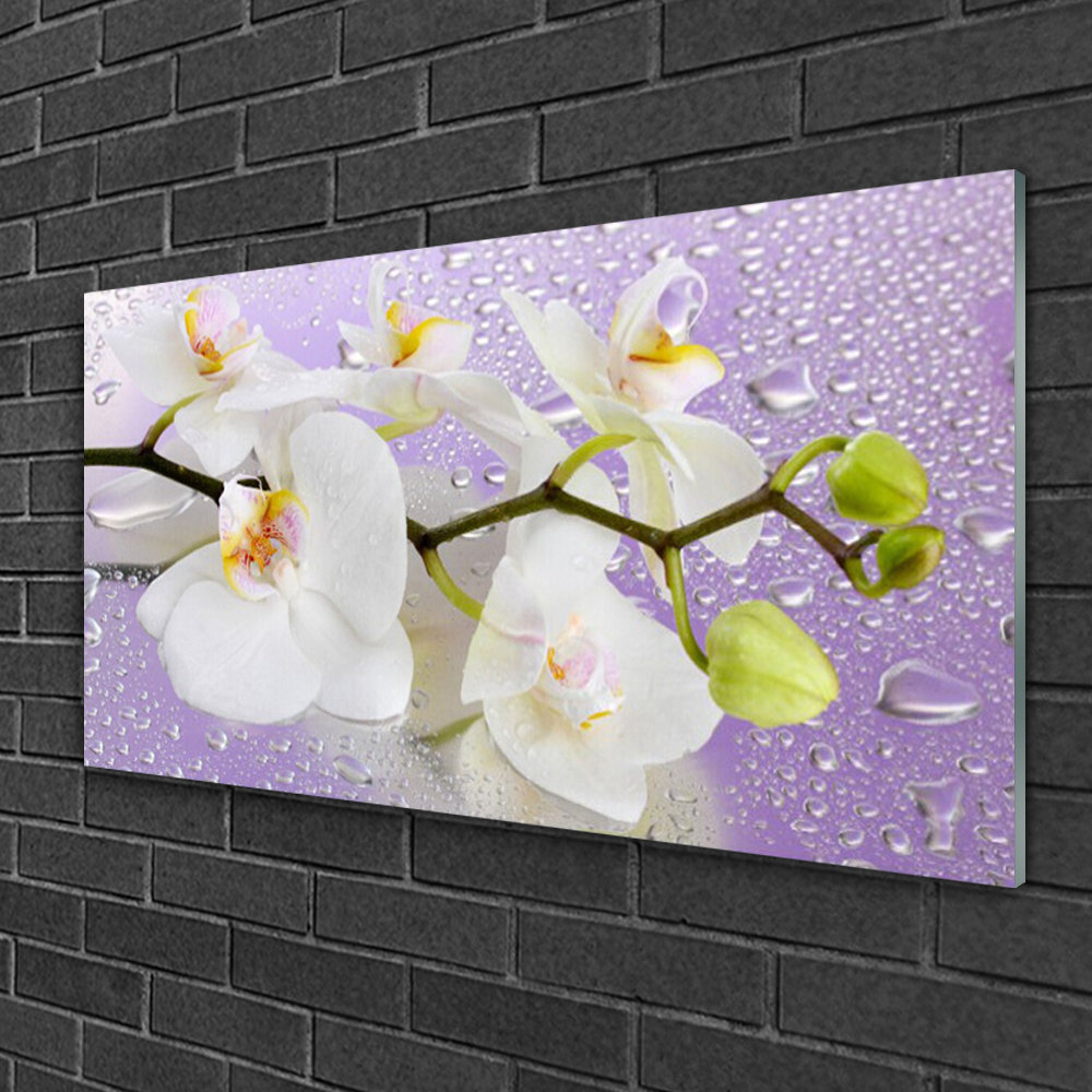 Floral Flowers - Unframed Photograph on Glass