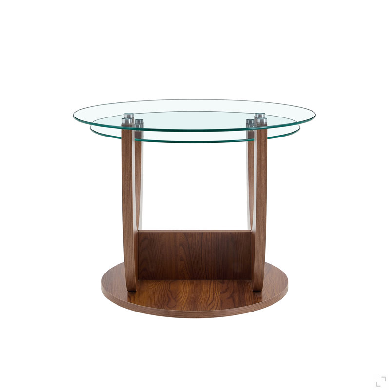 Table basse en verre Creative, Marron foncé