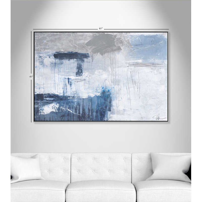 Nordic Ice " Nordic Ice " Painting Print, 41" H x 61" W x 2" D, Silver Framed