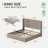 Upholstered Corduroy Bed with 4 Storage Drawers, King Size Platform Bed with Wingback Headboard, Brown-282893870-282893872