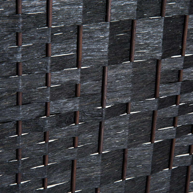 Paravent 4 panneaux Wicker Weave, Noir