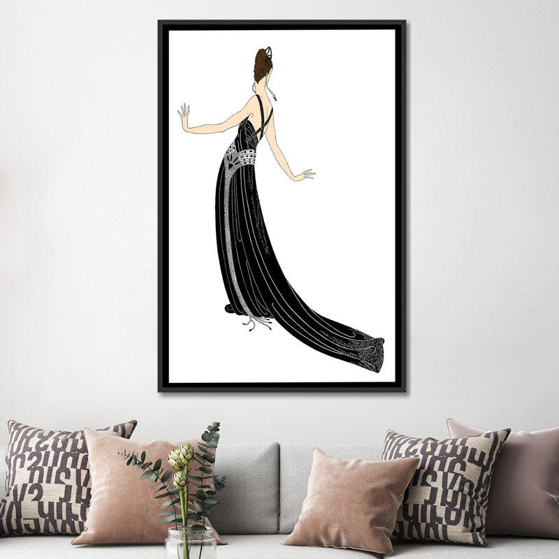 «Soph sophistiqué II», impression sur toile tendue, H 60 po x l 40po x P 1,5 po, Toile avec cadre noir, Pas de tapis