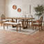 Ensemble de salle à manger extensible 6 pièces avec 4 chaises rembourrées et un banc-991627537