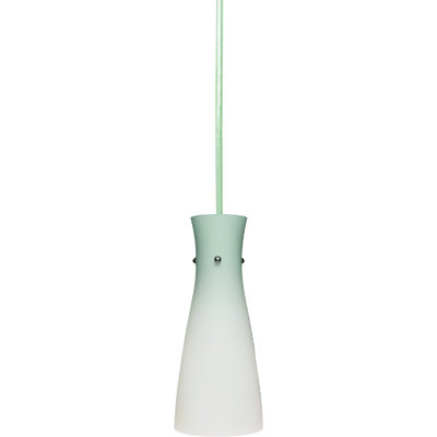 1-Light Indoor Brushed Nickel Single Mini Pendant with Etched White Cased Glass 