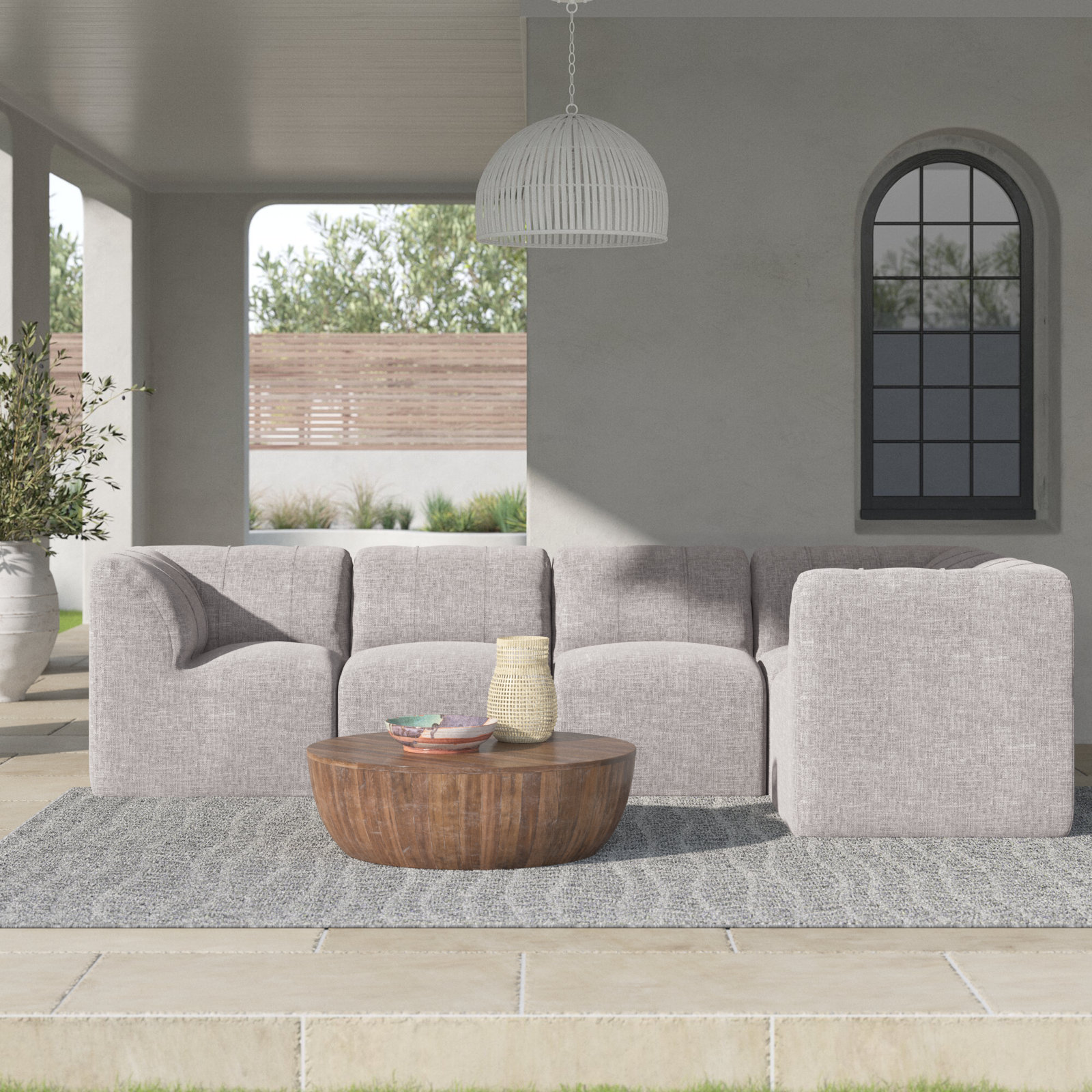 Praia 102" Sunbrella® Modular Outdoor Sofa, Cast Silver Sunbrella®