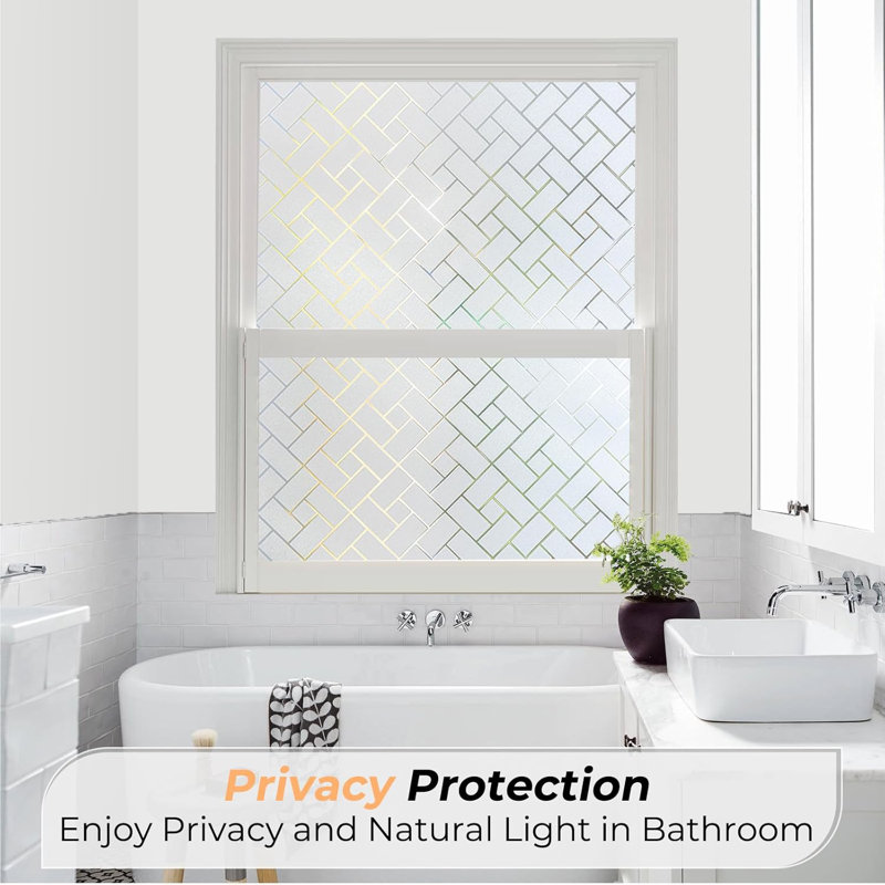 Window Privacy Film Brick Pattern