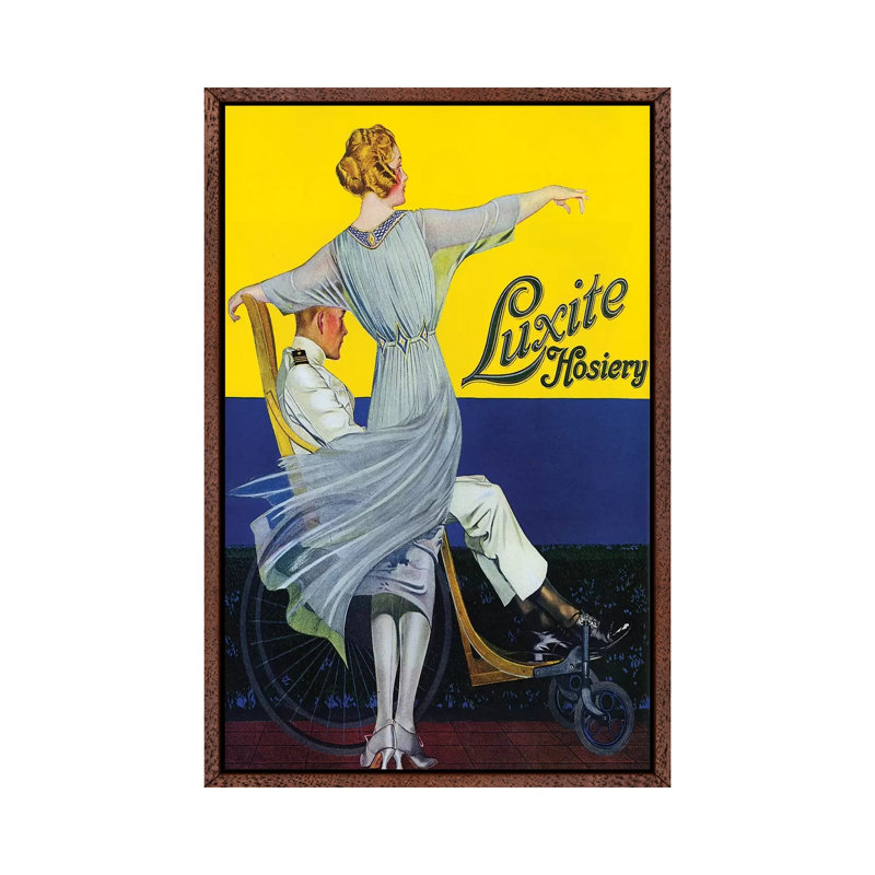 1910s Luxite Hosiery Magazine Advert 1 Piece Wall Art on Canvas, 66.04 cm H x 45.72 cm W, Classic Wood Framed