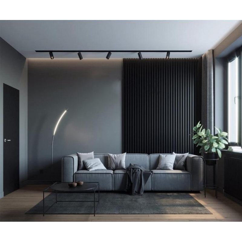 106” L x 6” W Shiplap Wood Wall Paneling, 3D Wall Paneling for Interior Wall Décor, Black Texture