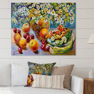 Peinture de fruits et de fleurs, nature morte