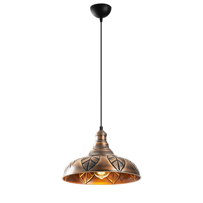 Modern Copper Chandelier, Adjustable Height, 12.6 in Diameter x 46.1 in Height | Metal Body, E27 Socket (Max 40W) | Elegant Design for Glam & Southwestern Decor | Perfect for Living Room, Dining Room, or Entryway | IP20 Rated
