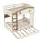 Full over Full Bunk Bed with Trundle, Storage Shelves & Hooks – Solid Wood Bunk Bed, No Box Spring, Beige/Natural-565725324-565725323