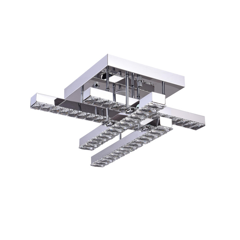 Modern 4 Light LED Crystal Flush Mount