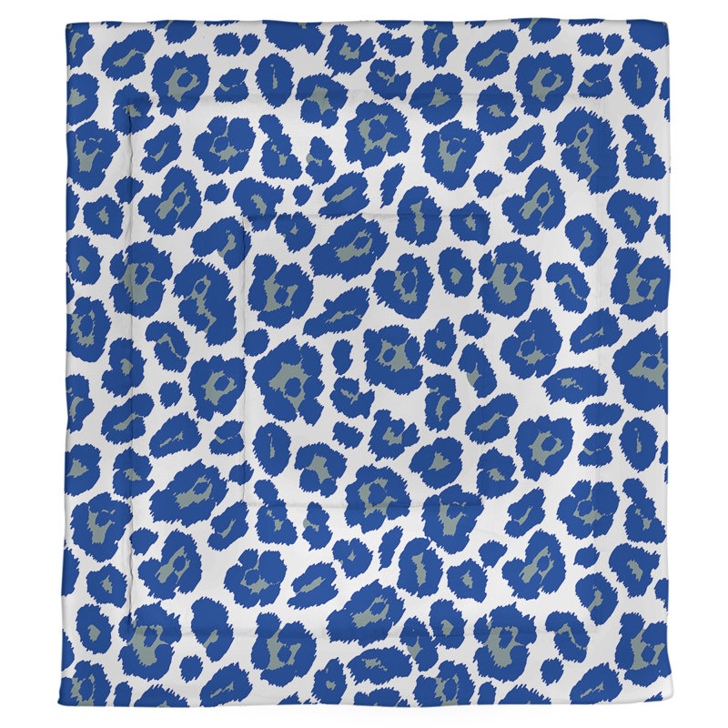 Polyester Animal Print Comforter, King Comforter, White/Purple