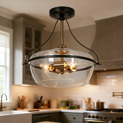 Marrina 3 - Light 14'' Simple Dome Semi Flush Mount