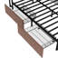 Structure de lit grand style américain avec quatre tiroirs de rangement, fer stable et douille de chevet, pour chambre à coucher en bois franc d'ingénierie brun, structure de tête de lit chic, idéale