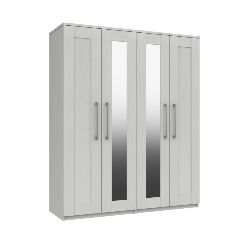 Alishma 4 Door Manufactured Wood Wardrobe, White