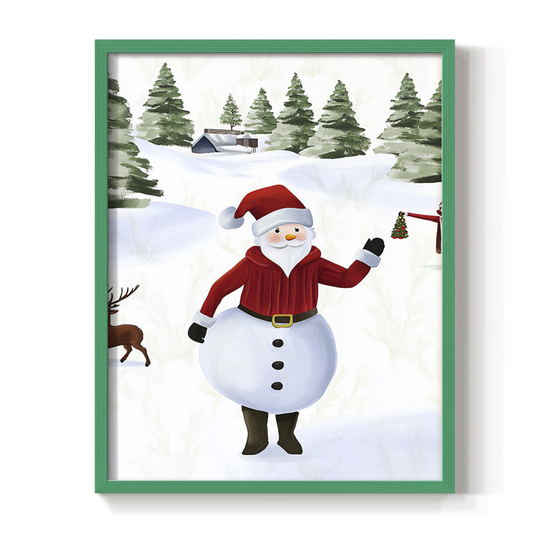«Christmas Holiday», reproduction encadrée CC XXV - bois massif, Vert, H 11 po x l 9 po