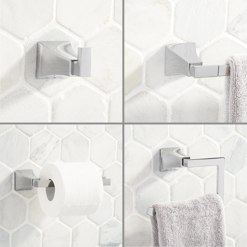 Ensemble de quincaillerie de salle de bain 4 pièces Signature Hardware, Chrome