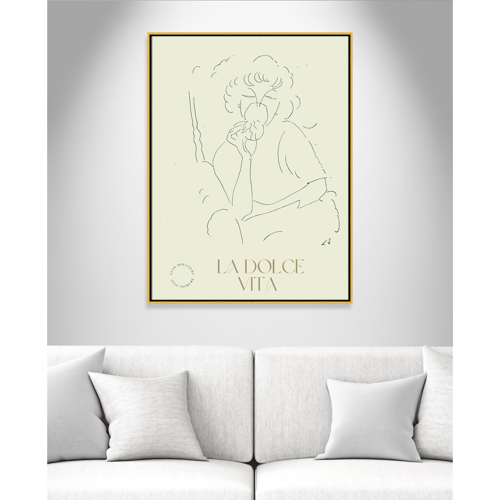 Dottie "La Dolce Vita" Print, 41.5" H x 31.5" W, Gold