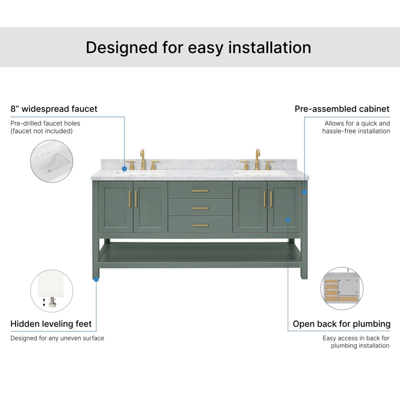 Magnolia Bath Vanity Rectangular Basin S073DCWRV, Vintage Green, Rectangular