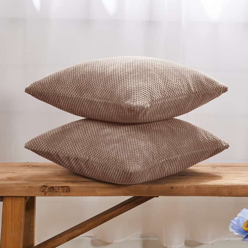 Rahniyah Coffee Square Throw Cushion Cover, 40cm H x 40cm W