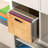 Clear File Box Organizer, Bamboo Hanging Folder Storage Boxes, Filing Crate Bin Holder With Handle For Home Office Desk, Letter Size