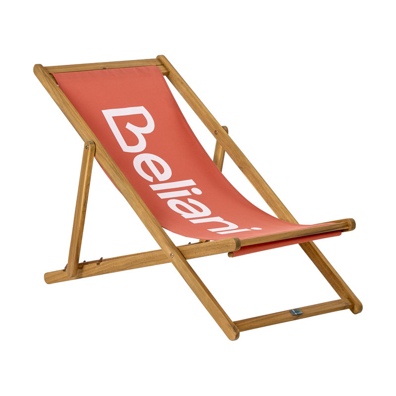 Anzio 39.7cm Long Acacia Single Chaise, Brown/Red