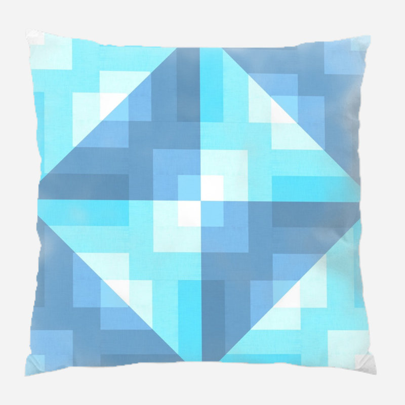 Fabric Geometric Microsuede Reversible Throw Pillow