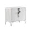 Table de chevet 2 tiroirs avec double port USB, blanc ultrabrillant