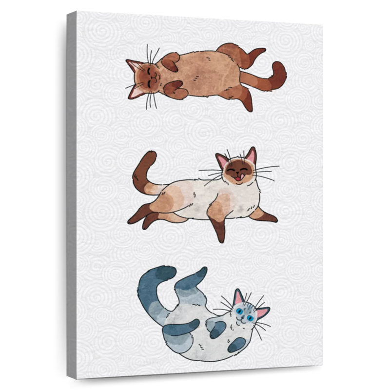 Brampt Japanese Cat Trio, 48" H x 32" W