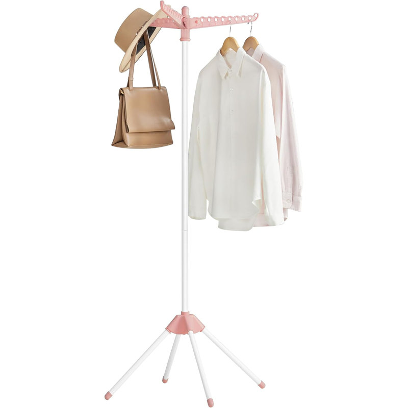 Séchoir à linge rotatif / parapluie, Rose / blanc