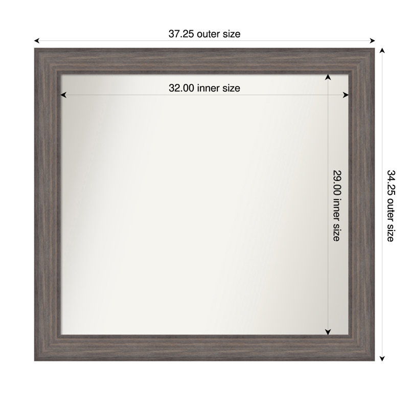 Miroir Hannaley, 34,25 po x 37,25 po, Rectangle