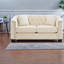 Canapés à compression, 59 po. Chesterfield moderne en velours beige pour la maison