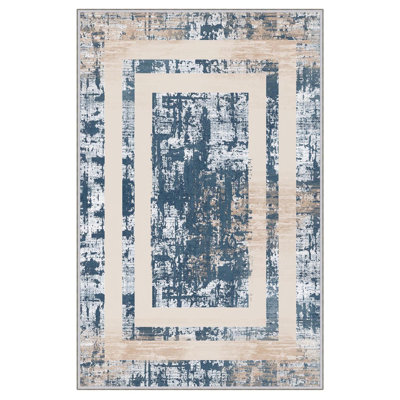 Premium Woven Area Rug, 100% Polyester, 4.6 x 7.2 ft | Antibacterial, Non-Slip PVC Dot Underside | 3D Digital Printing, Machine Washable, Pile Height: 0.3 in | Ideal for Living Room, Bedroom, and Dining Spaces