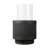 20X20x19.5" Heavy Cement Round Black Ribbed Outdoor Water Fountain With Light (Color Change)