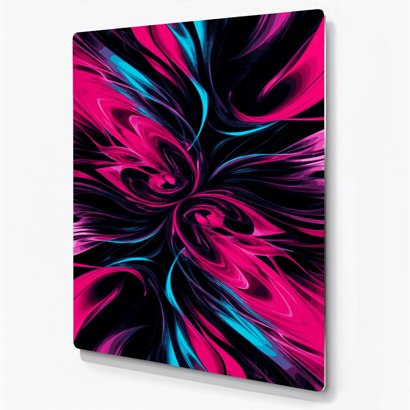 Abstraction numérique 87, art mural en métal mauve, H 14 po x l 11 po