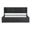 Lit de jour simple en métal avec lit gigogne simple, tablettes de rangement et ports USB, noir-99745403