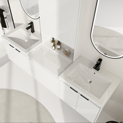 Meuble-lavabo double moderne 72 po avec 2 lavabos