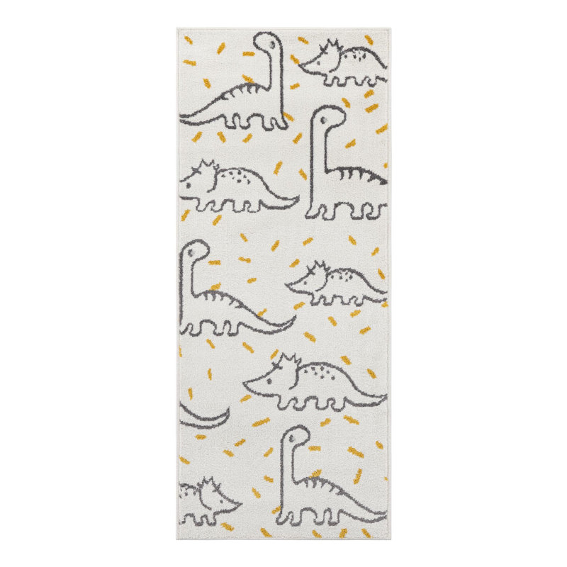 Tapis pour enfant Unique Loom Dinosaur Whimsy, Tapis de couloir 2 pi 2 po x 5 pi 1 po