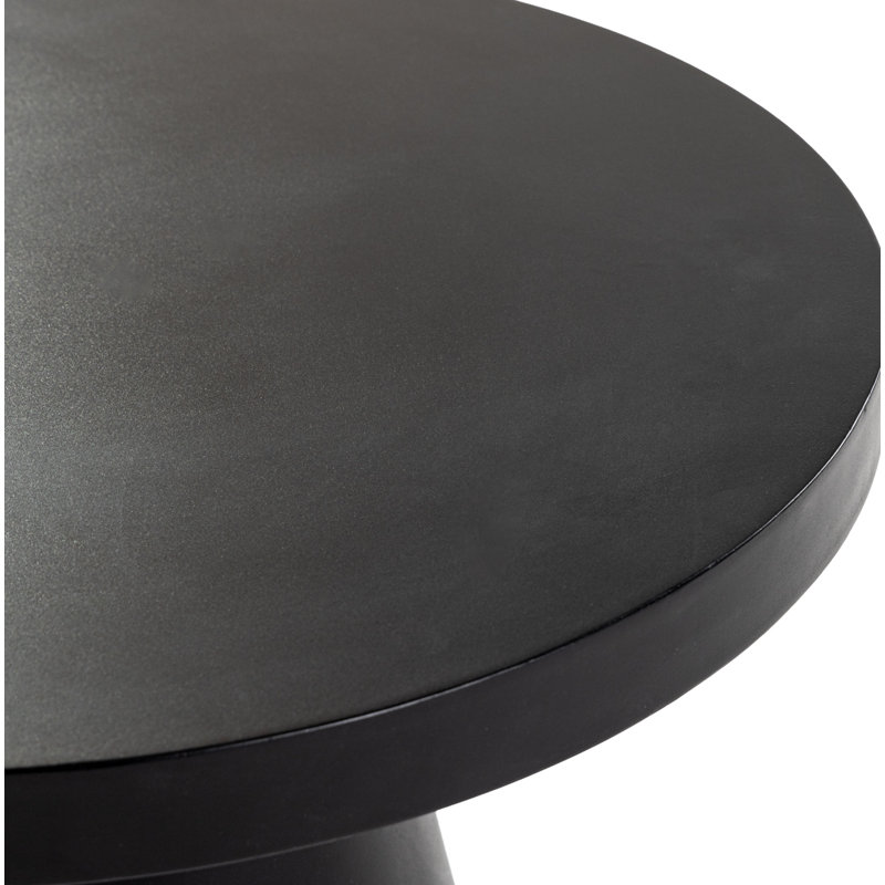 Prevelly 18" Concrete Round Patio Table, Black