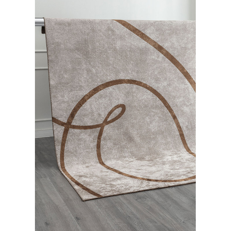Amarionna Rectangle Abstract Cotton and Viscose Indoor / Outdoor Area Rug, Rectangle 5'3" x 7'6"