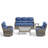 5-Piece Outdoor Wicker Patio Thick Cushion Sofa And Swivel Chairs Set With Coffee Table-15654179-15654188