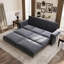 Canapé-lit 93,7 po en velours gris extensible 93,7 po avec siège confortable et mécanisme d'assemblage facile